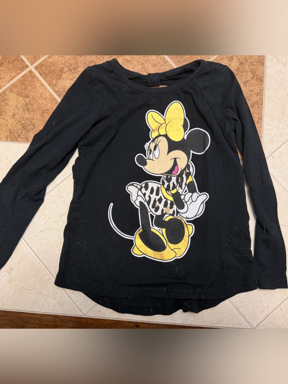 Disney Black Long-Sleeve Minnie Mouse Tee